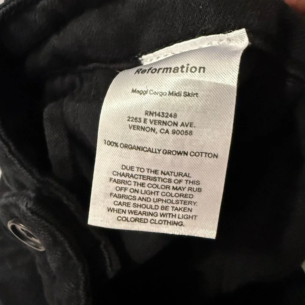 Reformation Maggi Cargo‎ Midi Skirt Size 26 black